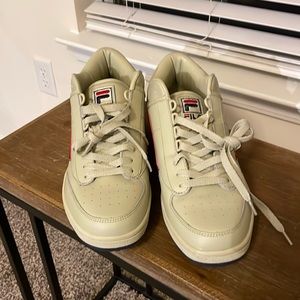 Fila Cream Mid Sneakers, Size 12.